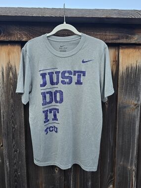 Nike Dri-FIT Gray "Just Do It" TCU Logo Tee